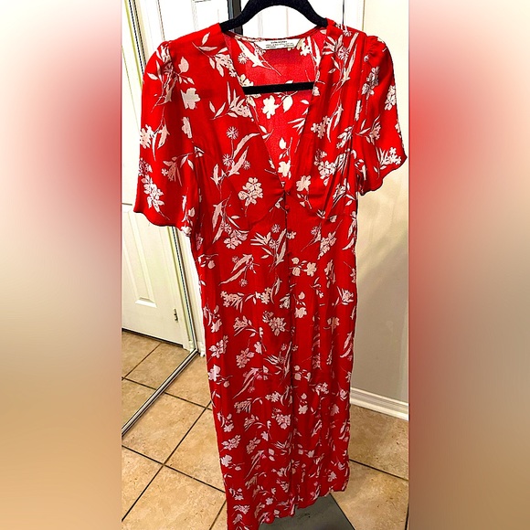 Rare Zara Floral Midi Dress size small 🌹 - Picture 3 of 5
